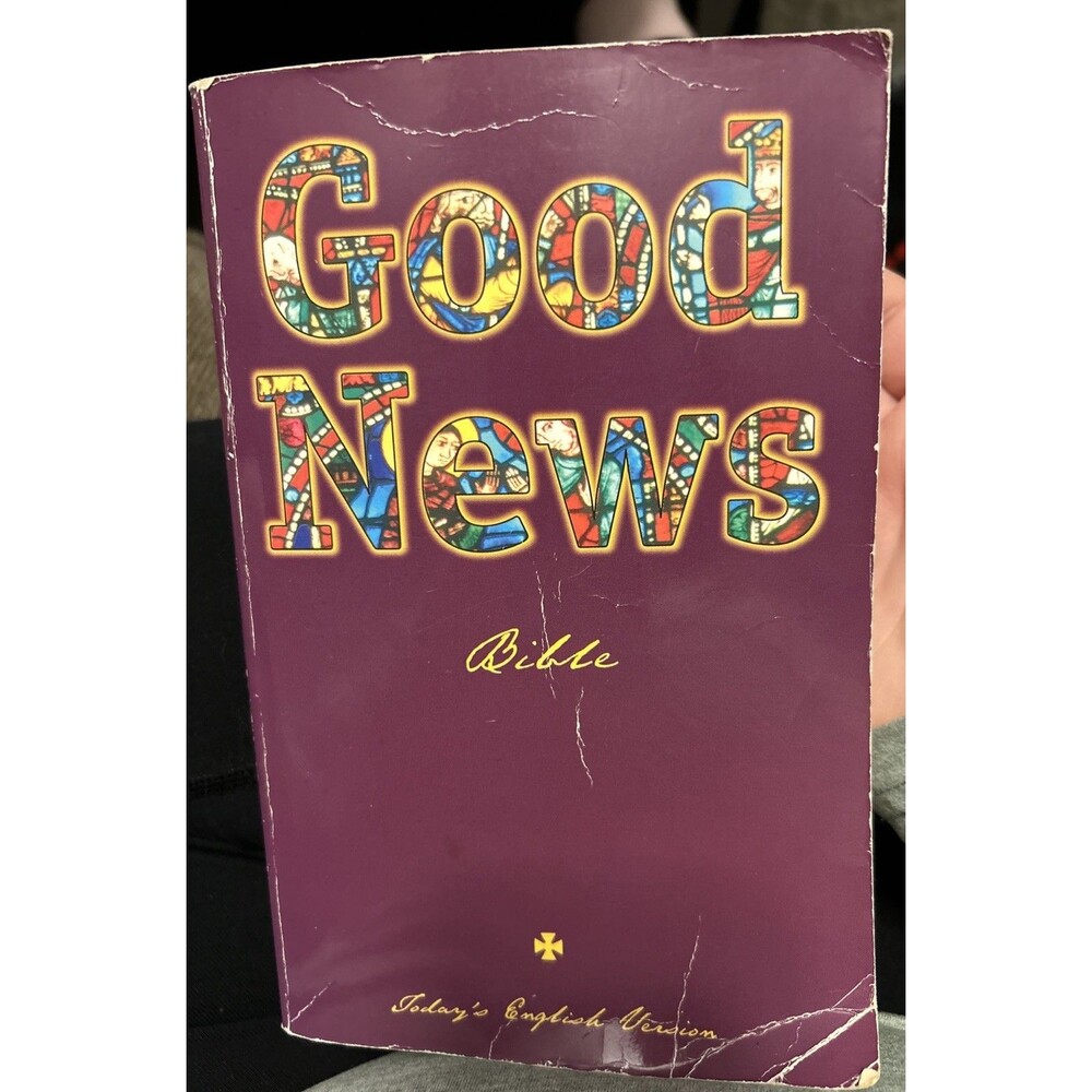 Good News Bible Today’s English Version Tev Paperback VTG Stained Glass Cover